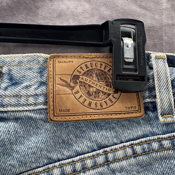Structure Jeans Mens 30x30‎ Light Wash VTG Y2K 90s USA Straight Leg - Picture 4 of 7